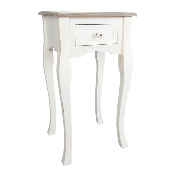 Biely drevený príručný stolík Clayre & Eef Samira