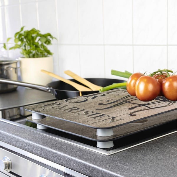 Súprava 2 sklenených krytov pre sporák Wenko Bistrot, 52 x 30 cm-image-1