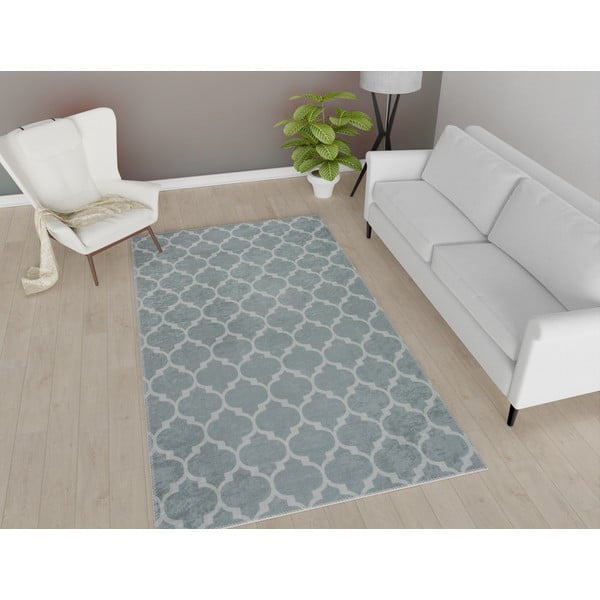 Svetlosivo-krémový prateľný koberec 180x120 cm - Vitaus-image-1