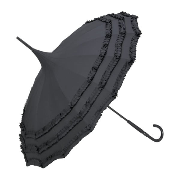 Čierny dáždnik s rúčkou Von Lilienfeld Pagoda Amelie