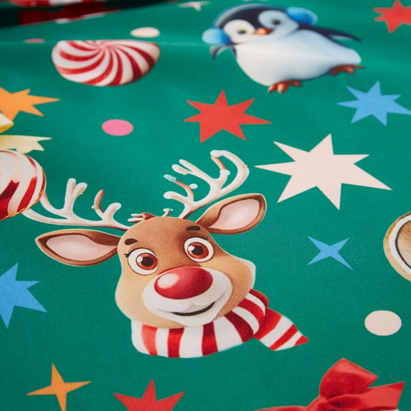 Zelené obliečky na dvojlôžko 200x200 cm Christmas Icons – Catherine Lansfield-image-4