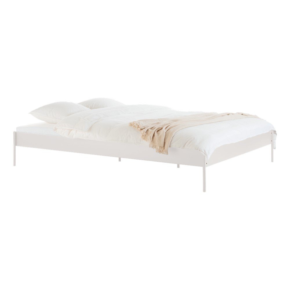 E-shop Biela oceľová dvojlôžková posteľ bez čela s roštom 140x200 cm Eton Basic – noo.ma