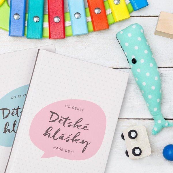 Ružový zápisník so záložkou na detské hlášky Bloque.-image-1