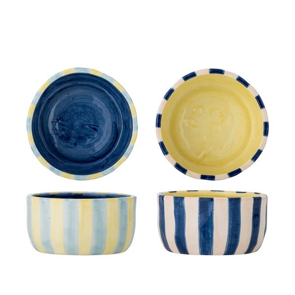 Žlté/modré keramické misky v súprave 4 ks 300 ml Phoenix – Bloomingville