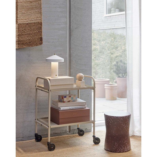Oceľový servírovací stolík na kolieskach 37,5x52 cm Maki – OYOY Living Design-image-1
