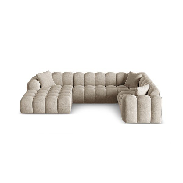 Svetlohnedá ženilková rohová pohovka (pravý roh/do tvaru "U") Treno – Cosmopolitan Design