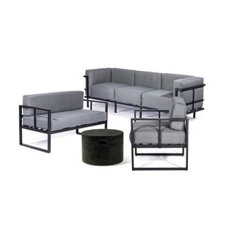 Set záhradného nábytku Bellisima s trojmiestnou pohovkou a stolíkom Loris, ø 60 cm