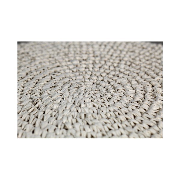 Puf z rafie s bielym detailom HSM collection Raffia, 40 × 50 cm-image-2