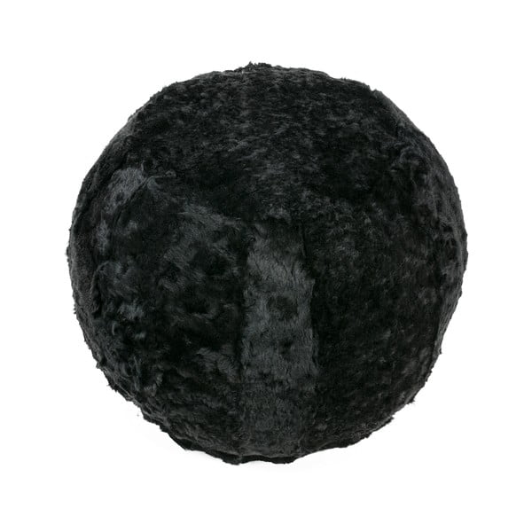 Kožušinový puf Dyed Black, 35x42 cm