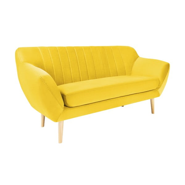 Žltá zamatová pohovka Mazzini Sofas Sardaigne, 158 cm-image-2
