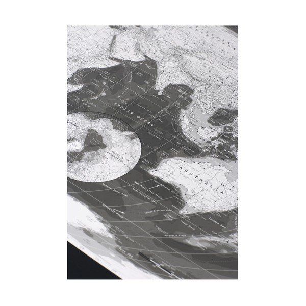 Mapa sveta v priehľadnom puzdre The Future Mapping Company Monochrome World Map, 130 × 72 cm-image-1