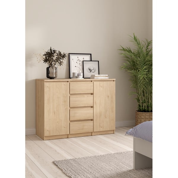 Komoda v dekore duba v prírodnej farbe 121x91x50 cm Naia – Tvilum-image-1