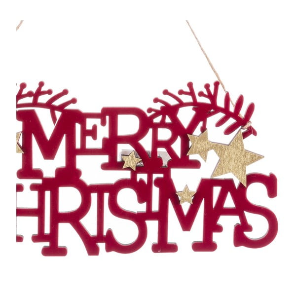 Drevená závesná vianočná dekorácia 22 cm Merry Christmas – Casa Selección-image-1