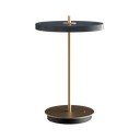 Antracitovosivá LED stolová lampa so stmievačom s kovovým tienidlom (výška  31 cm) Asteria Move – UMAGE