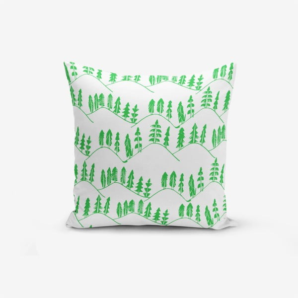 Obliečka na vankúš s prímesou bavlny Minimalist Cushion Covers Modern Agac Verde, 45 × 45 cm
