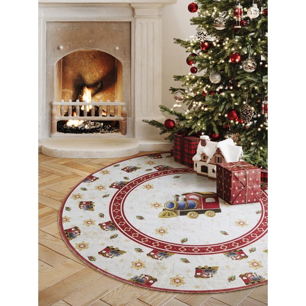 Červený okrúhly koberec s vianočným motívom ø 160 cm Toy's Delight Train – Villeroy&Boch-image-1