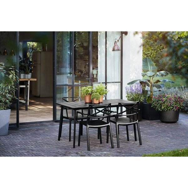 Čierna plastová záhradná stolička Metalix – Keter-image-2