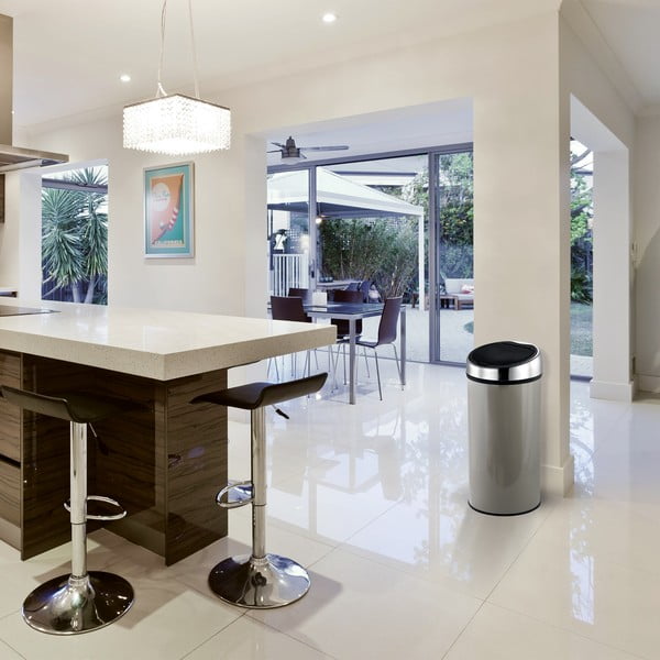 Taupe dotykový oceľový odpadkový kôš 30 l – MSV-image-1