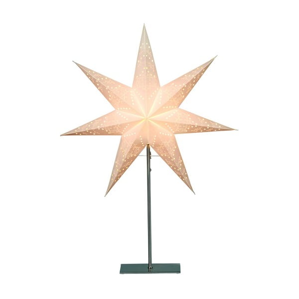 Krémová svietiaca hviezda so stojanom Best Season Sensy, 78 cm