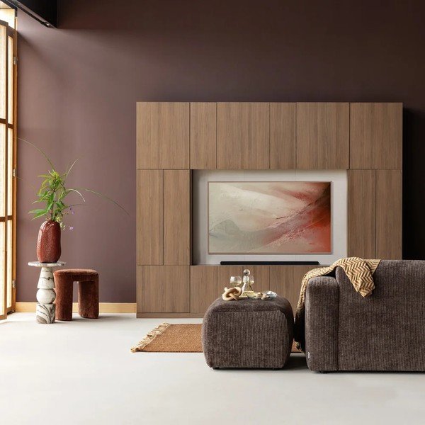 Modulárny TV stolík v tmavo prírodnej farbe 160x215 cm Build – WOOOD-image-1
