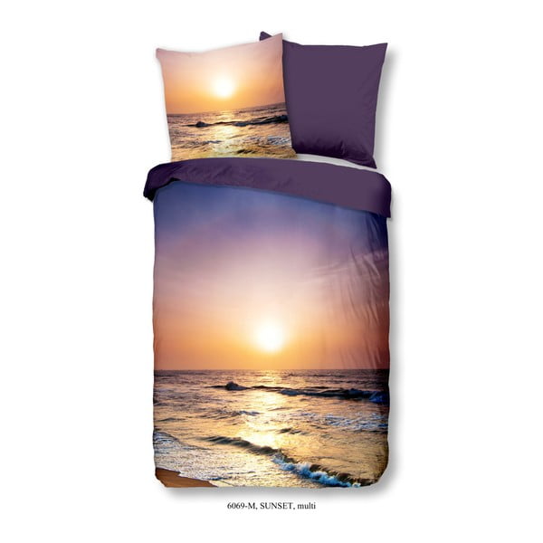 Obliečky na jednolôžko z bavlneného saténu Muller Textiels Rassano Sunset Over The Ocean, 140 × 200 cm