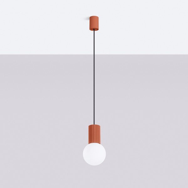 Oranžové závesné svietidlo so skleneným tienidlom ø 12 cm Orbital – Sollux-image-4