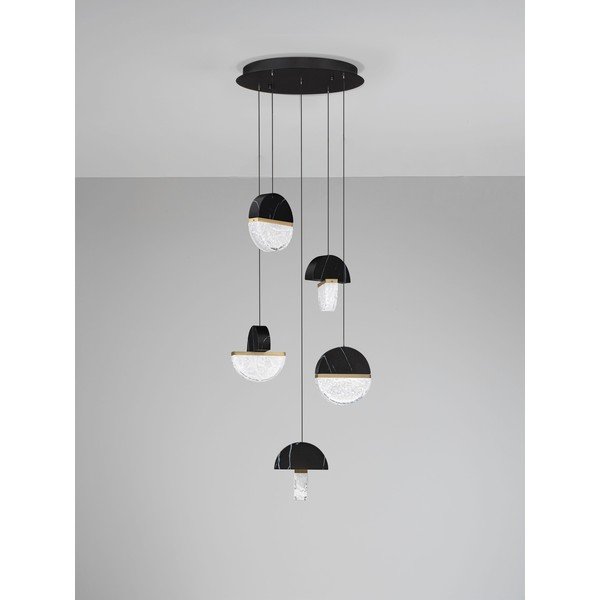Čierne kovové LED závesné svietidlo so stmievačom ø 46 cm Dorin – Nova Luce-image-3