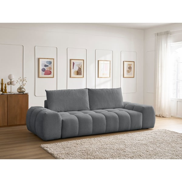 Tmavosivá ženilková rozkladacia/s úložným priestorom pohovka 278 cm Everest – Bobochic Paris-image-1