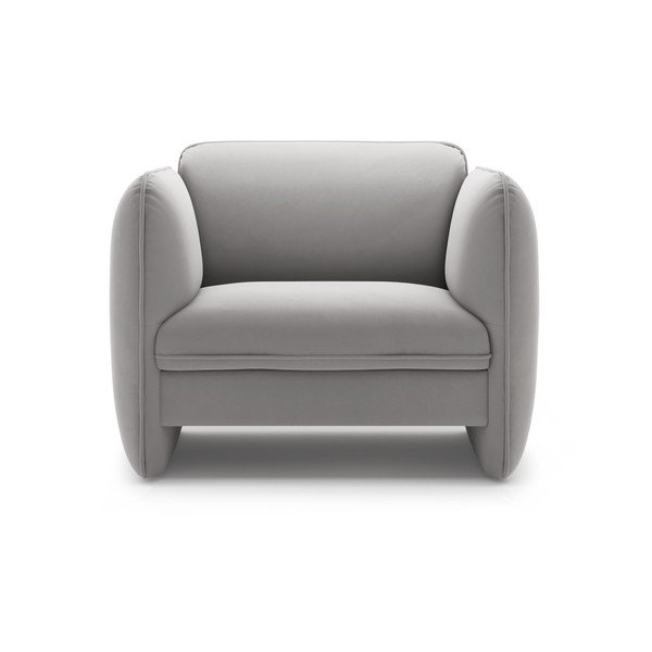 Svetlosivé zamatové kreslo Georgia – Micadoni -image-2