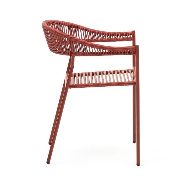 Jedálenská stolička z umelého ratanu v tehlovej farbe v súprave 4 ks Futadera – Kave Home-image-2