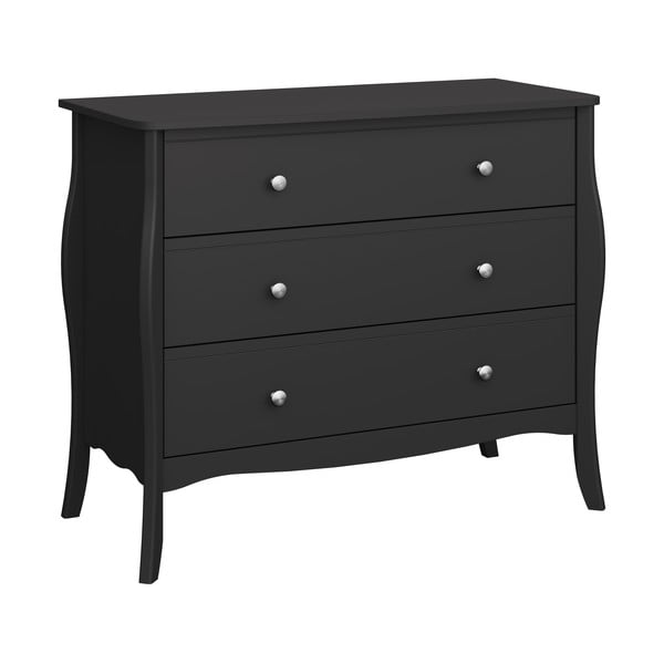 Čierna nízka komoda 97x80 cm Baroque - Tvilum-image-2