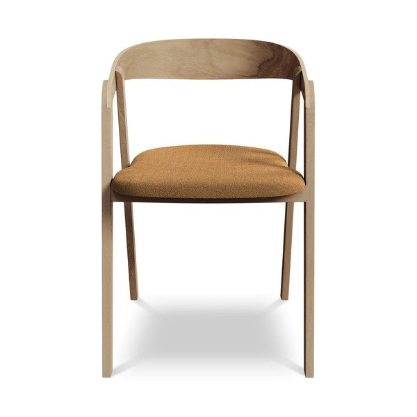 Jedálenské kreslo z masívneho dreva v terakotovej farbe Erika – Makamii-image-1