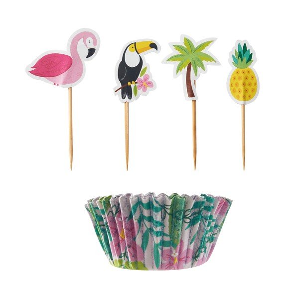 Set papierových košíkov a zapichovadiel na cupcaky Mason Cash Tropical