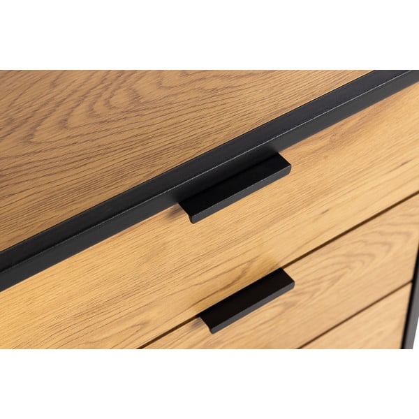 Čierna knižnica v dekore duba 85x141 cm Swindon - Actona-image-1