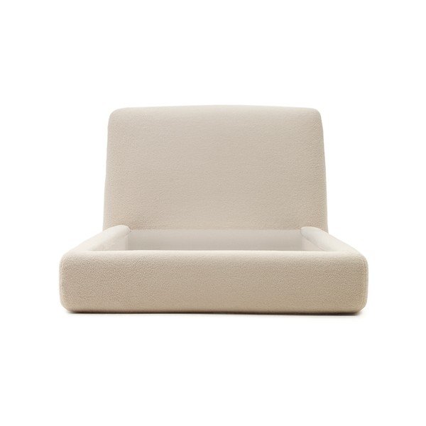 Béžová čalúnená jednolôžková posteľ 90x200 cm Martina – Kave Home-image-4