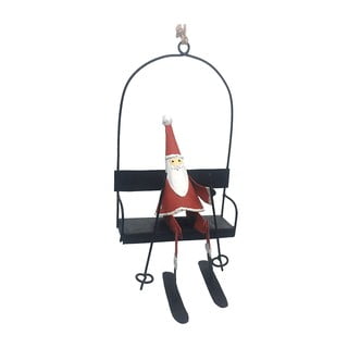 Vianočná závesná dekorácia G-Bork Santa In Ski Lift