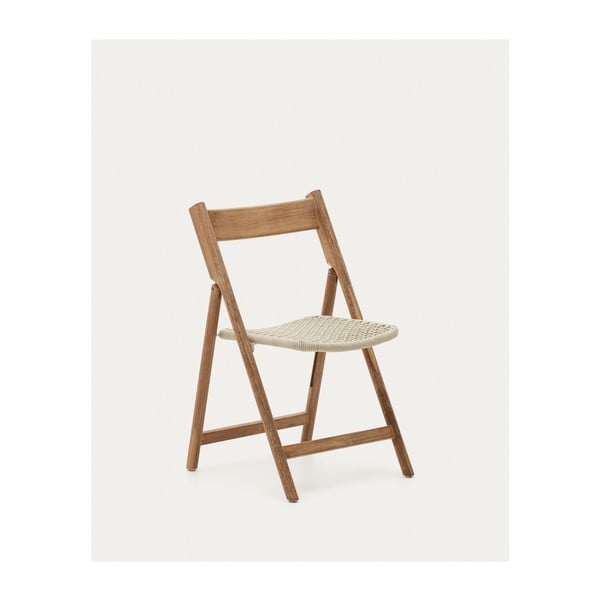 Drevená záhradná stolička v bielo-prírodnej farbe Dandara – Kave Home