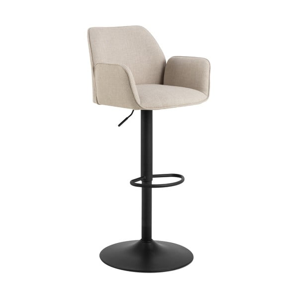 Béžová barová stolička s nastaviteľnou výškou/s podrúčkami (výška sedadla 85 cm) Glenda – Actona