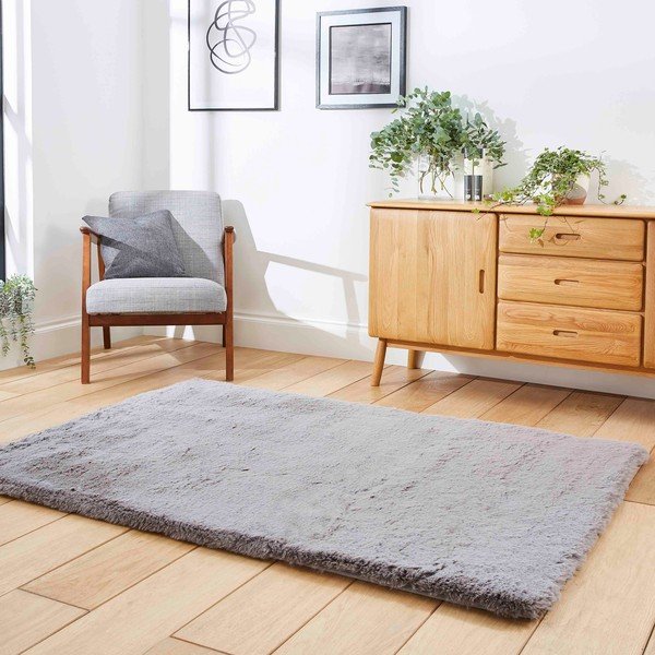 Sivý koberec 60x120 cm Super Teddy – Think Rugs-image-1