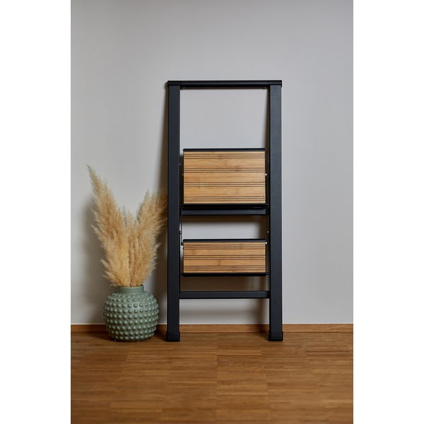 Čierny hliníkový protišmykový skladací rebrík Wenko Stepladder II.-image-3