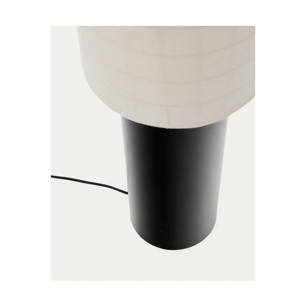 Biela/čierna stojacia lampa s textilným tienidlom (výška  142 cm) Dulan – Kave Home-image-4