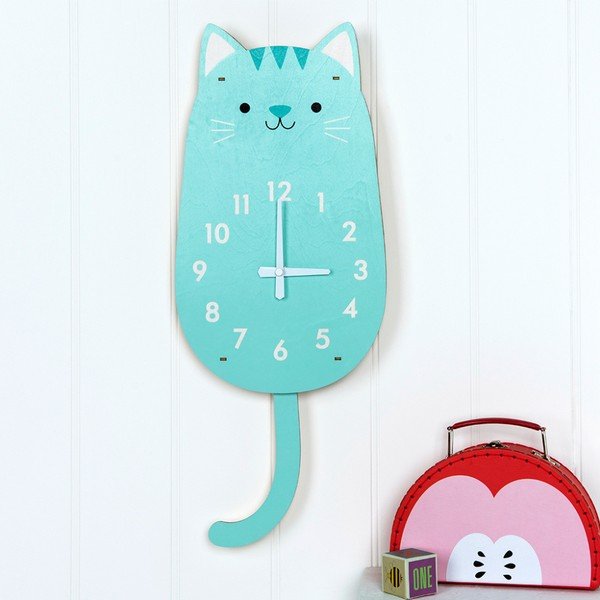 Drevené hodiny Rex London Cookie The Cat-image-2