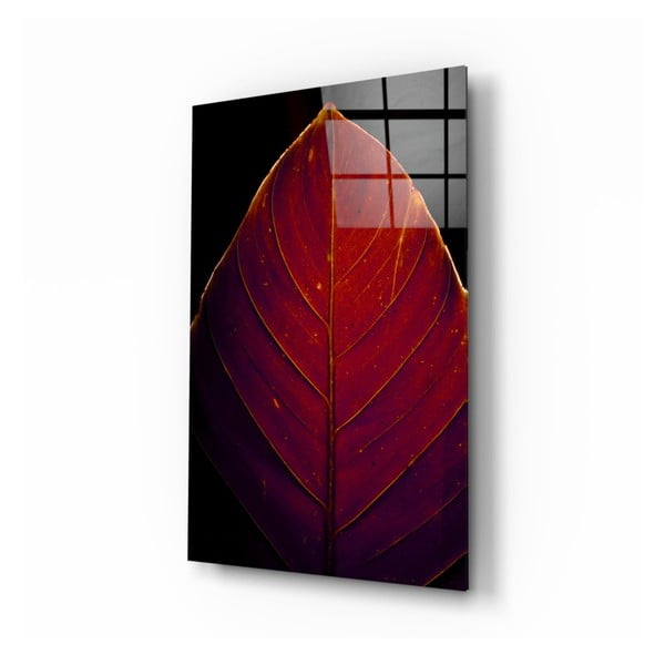 Sklenený obraz Insigne Red Leaf, 46 x 72 cm