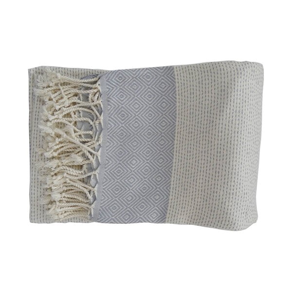 Svetlomodrá ručne tkaná osuška z prémiovej bavlny Nefes, 100 × 180 cm