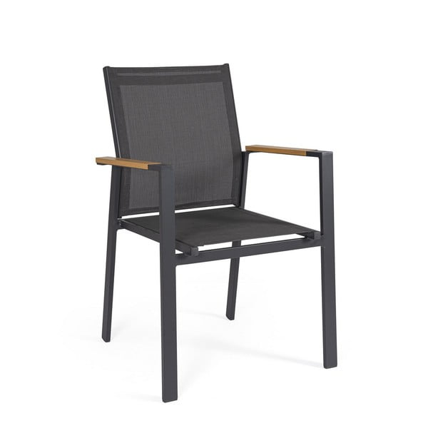 Antracitové kovové záhradné stoličky v súprave 4 ks Heta – Bizzotto