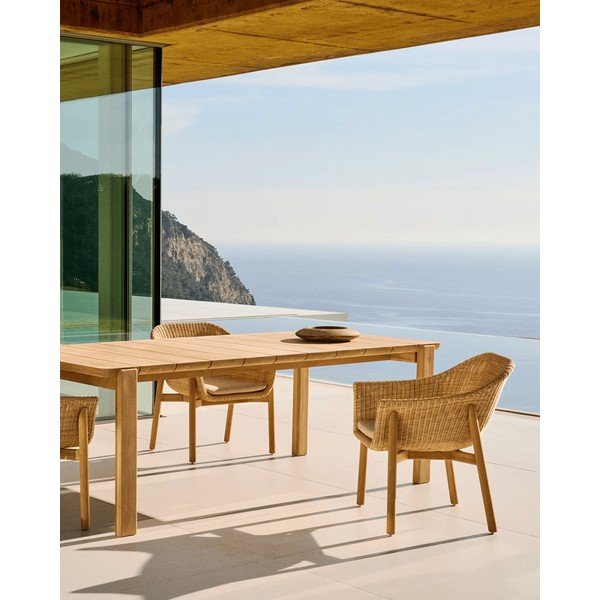 Záhradný jedálenský stôl z tíkového dreva 102x220 cm Icaro – Kave Home-image-1