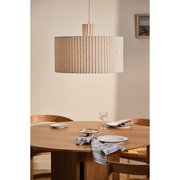 Béžové ľanové závesné svietidlo ø 60 cm Alina – Jotex-image-1
