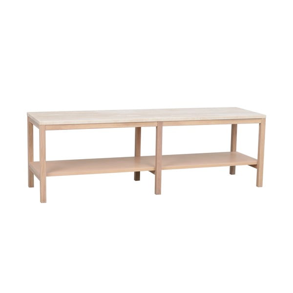 Biely konzolový stolík s doskou z kameňa 140x40 cm Orwel - Rowico-image-2