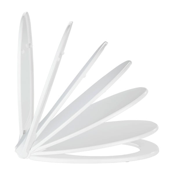 Biele WC sedadlo s jednoduchým zatváraním Wenko Kos, 44 × 37,5 cm-image-3