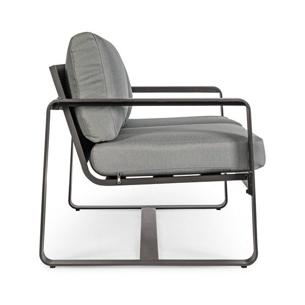 Sivá hliníková záhradná pohovka Merrigan   – Bizzotto-image-3